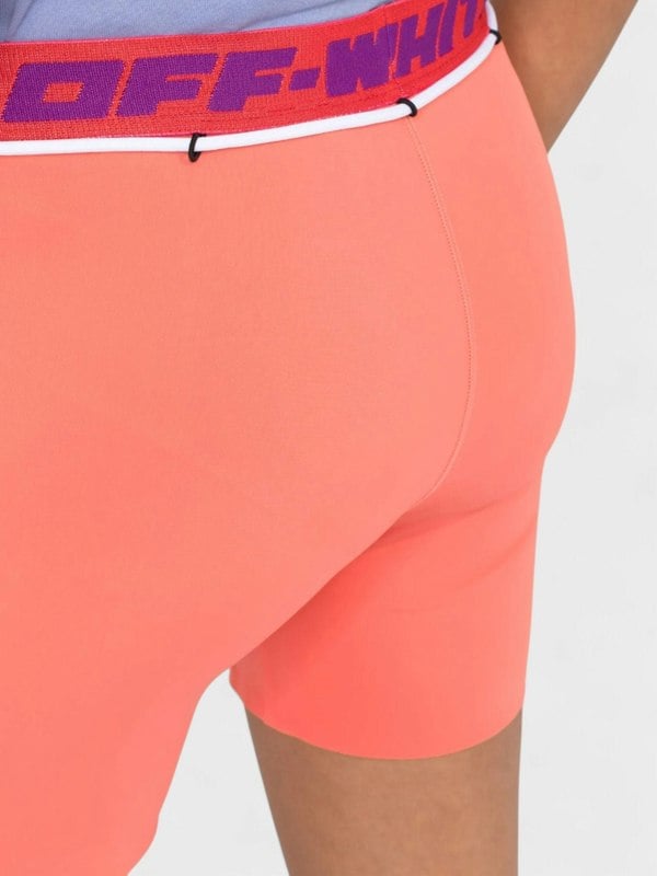 Off - White Logo Waistband Track Shorts Coral Red - Supplied FashionOff - White
