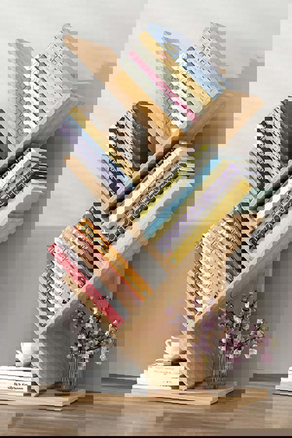 Living and Home 5 Tier Rustic Standing Tree Bookshelf