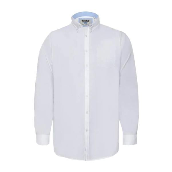 Duke Mens D555 Richard Oxford Kingsize Tall Long-Sleeved Shirt - White
