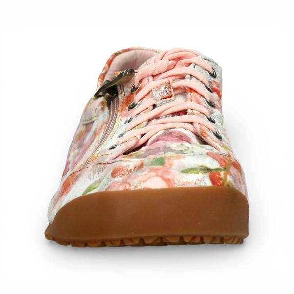 Laura Vita Tivanao 05 - Women's Pink Floral Leather Sneakers