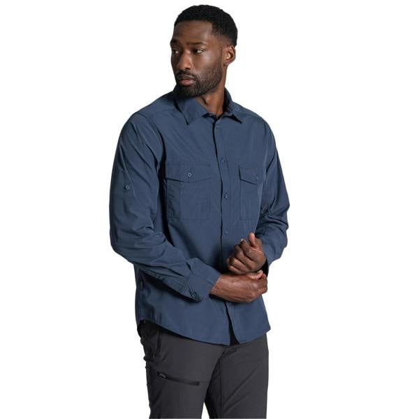 Craghoppers Mens Kiwi II Long-Sleeved Shirt - Ombre Blue - 