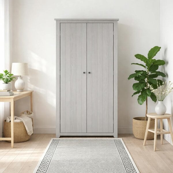 Wyld Haus Tralee Grey Wooden 2 Door Wardrobe