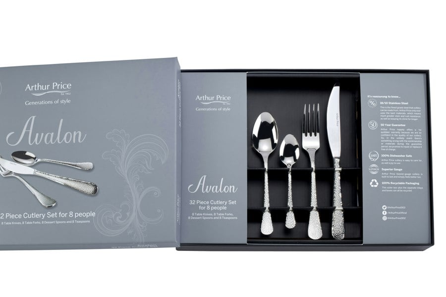 Arthur Price 'Avalon' Stainless Steel 32 Piece 8 Person Gift Boxed Cutlery Set