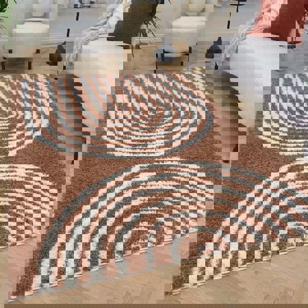 Moodi Shaggy Brown Rug, 30 mm soft durable pile, underfloor heating | THE RUGS