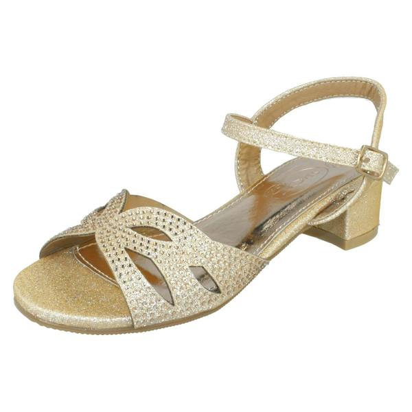 Spot On Girls Spot On Mid Heel Glitter Sandals H1111