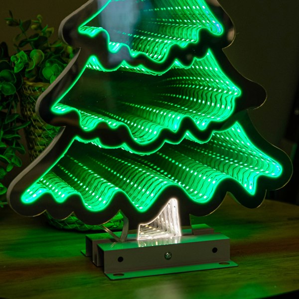 Samuel Alexander 40cm Infinity Standing Christmas Tree with Metal Base and Green LEDs