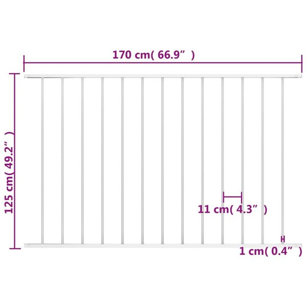Berkfield Fence Panel Powder-coated Steel 1.7x1.25 m White