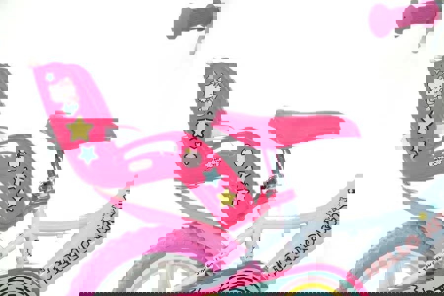 Dino Hello Kitty Kids 12" Wheel Bike - White/Pink