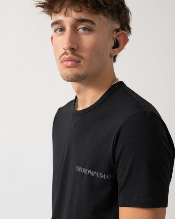 Emporio Armani 2 Pack Mens Loungewear Tops EM000391-AF10779 - Shade/Black M8014