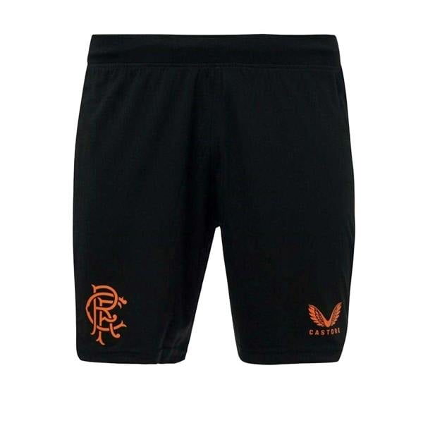 Castore Mens Rangers FC Athletic Shorts - Black/Orange Print - 