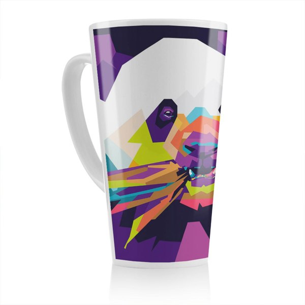 Benjamin Tate Design Colorful pop art of Panda Designer Latte Mug