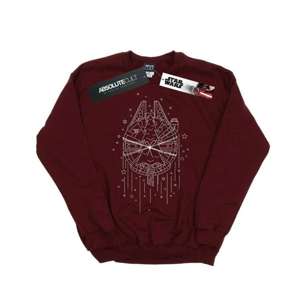 Star Wars Girls Millennium Falcon Christmas Tree Delivery Sweatshirt - Burgundy