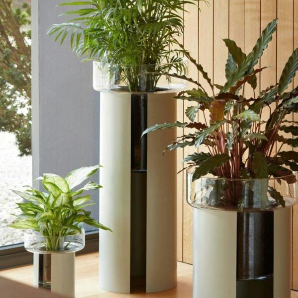 LSA Terrazza Planter H60cm Clear and Grey
