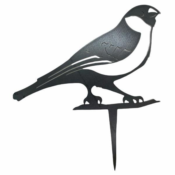 Ferncrest Trading Steel Bullfinch Bird Silhouette Garden Stake Ornament
