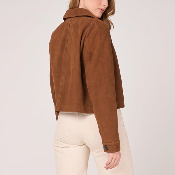 Barneys Originals Women's Button-Down Suede Jacket