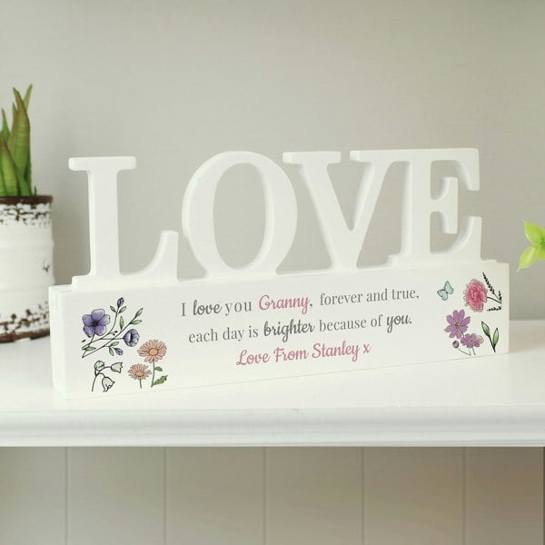 Personalised Memento Company Personalised Wild Flowers Love Ornament