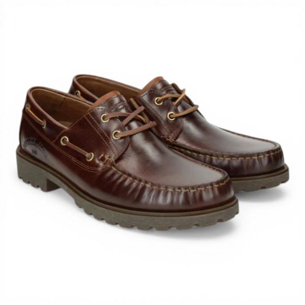 Panama Jack Boat C8 Men's Waterproof Bark Brown Leather Lace-Up Low-Cut Ankle Boots