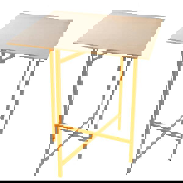 Mortar board stand with a square beige top and sturdy orange metal legs, measuring 750mm high, ideal for construction projects