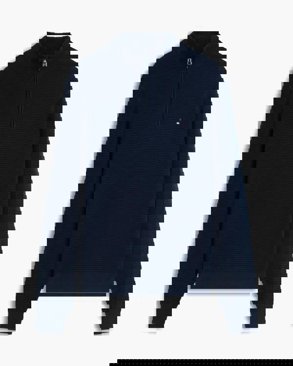 Tommy Hilfiger Seasonal Structure 1/4 Zip Mens Mock Neck Sweatshirt - Desert Sky