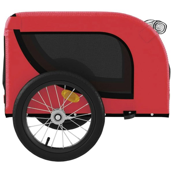 Berkfield Dog Bike Trailer Red and Black Oxford Fabric and Iron