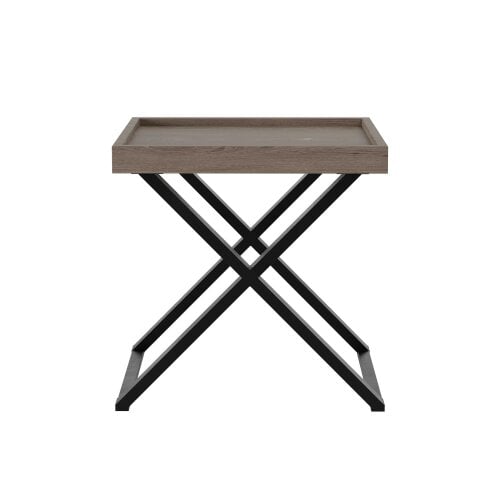 Wyld Haus Parma Grey Ages Oak Cross Leg Tray Side Table
