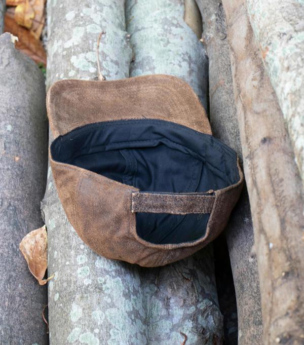 Wombat Leather Wombat Mens Hiker Brown Leather Cap
