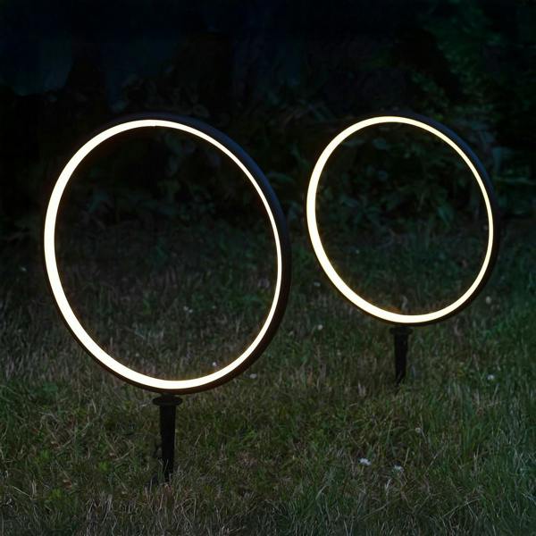 Milagro Rings Solar Lamp 2X1.5W 2X25Lm 3000K Black