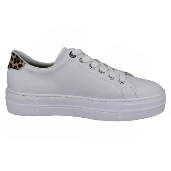 Rieker Ladies Rieker Leather Leopard Print Trainers N4924