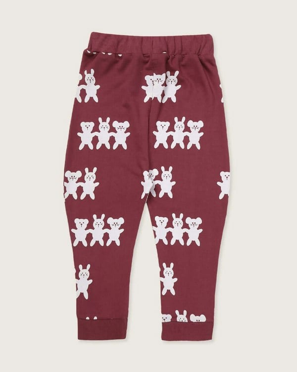 organic cotton Red Best Friends Print Harem Style Joggers - image 5