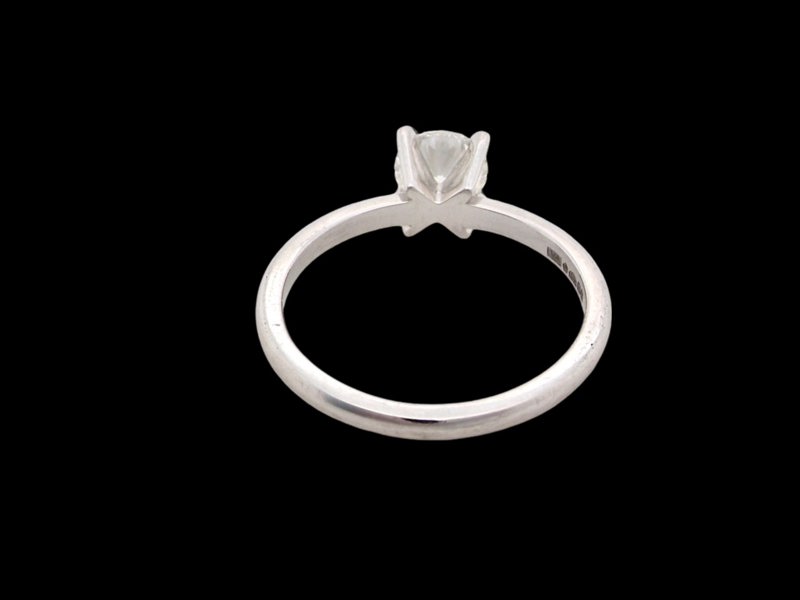 Vintage Tom Platinum Three Quarter Carat Solitaire Diamond Ring