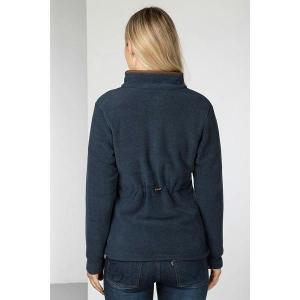 Rear view of the Rydale Ladies Huggate Overhead Fleece in navy showing the adjustable back draw cord