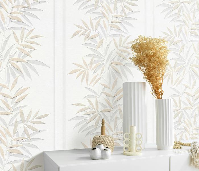 Paradise Stripe  - Blown vinyl in beige
