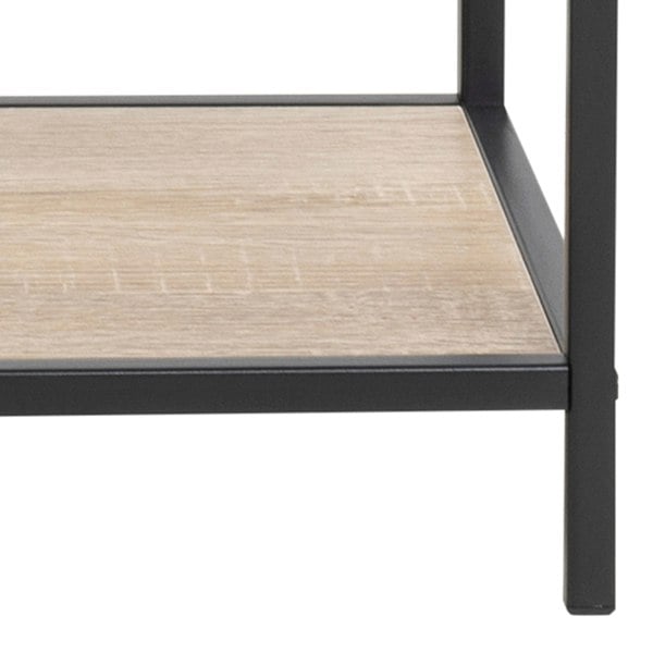 Furniture To Go Seaford Wide Black Metal Bookcase with 4 Sonoma Oak Shelves