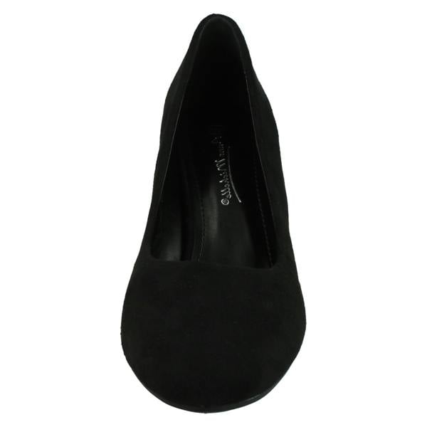 Anne Michelle Ladies Anne Michelle Mid Block Heel Court Shoe with Metal Heel Trim F90117