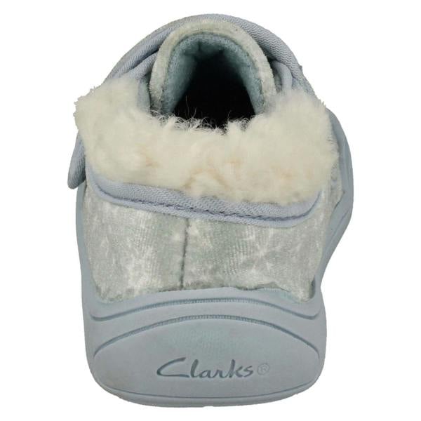 Clarks Girls Clarks Snowflake Detailed Frozen II Slippers Holmly Ice