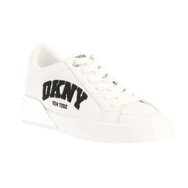 DKNY Womens/Ladies Maben Varsity Leather Lace Up Trainers - White - 