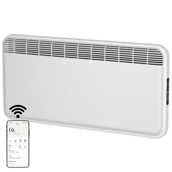 MYLEK WiFi Electric Panel Heater Radiator Smart Wall Mounted or Freestanding Heater with App Control 2kw