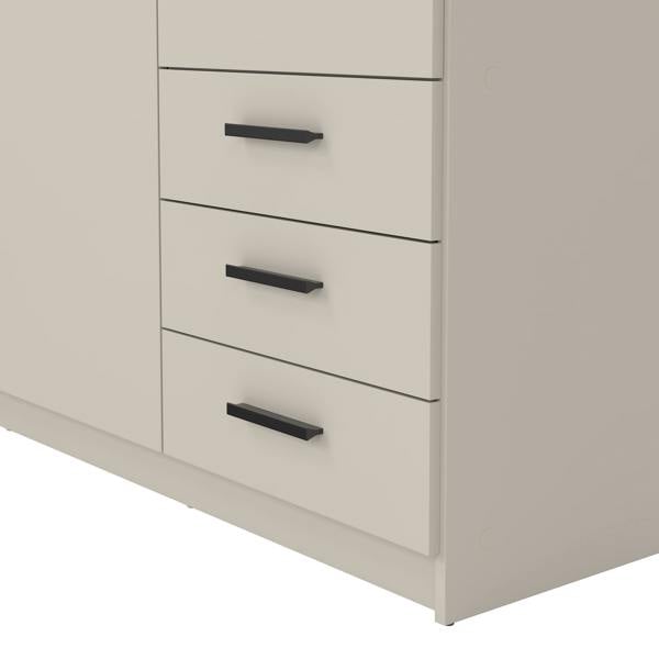 Furniture To Go Sprint Wardrobe with 3 Doors + 3 Drawers in Cashmere