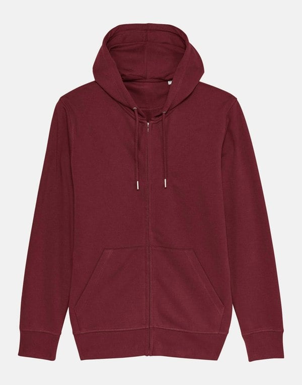 Men's Organic Cotton Zip-up Hoodie – Burgundy - British Boxers