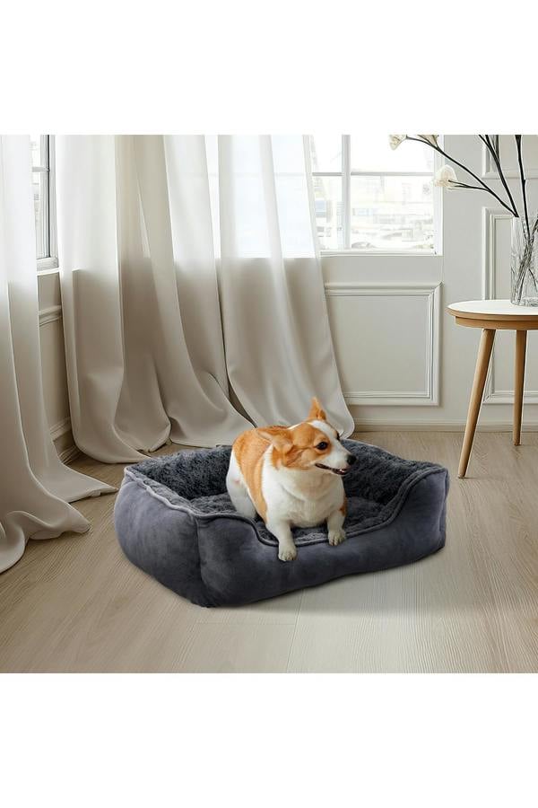 Living and Home Dark Grey Pet Sleeping Bed，Anti-Sslip and Washable