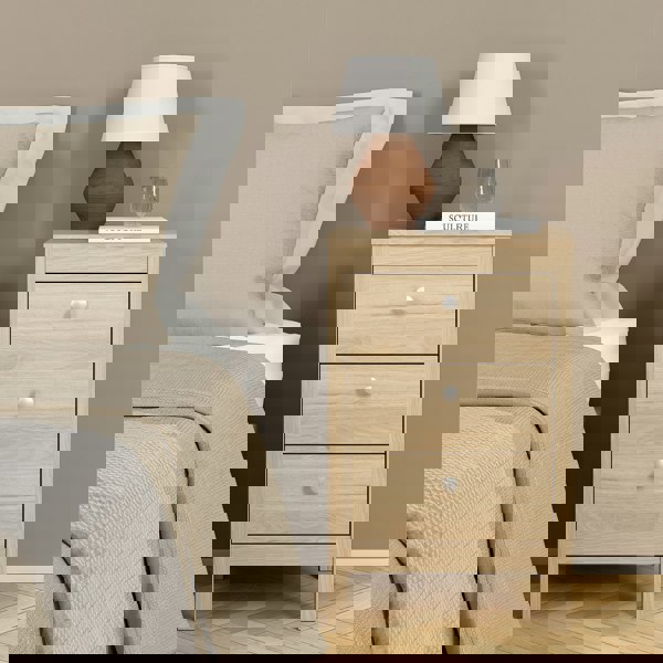 Furniture To Go Madrid Bedside Table 3 Drawers in Jackson Hickory Oak