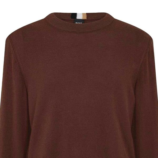 Boss Mens Ecaio-P Knitted Jumper - Dark Brown - 