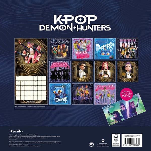 K-Pop Demon Hunters Calendar 2027, Wall Calendars, Month To View, Entertainment, Gift
