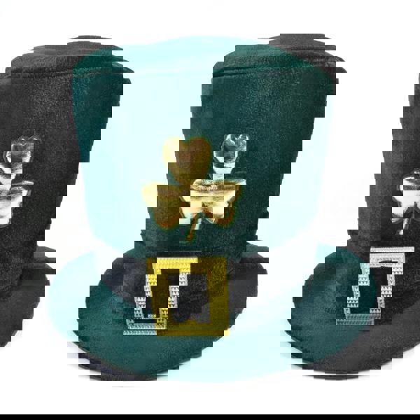 Bristol Novelty Unisex Irish Velvet Top Hat - Green/Black/Gold - 