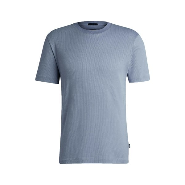 Boss Mens Structured Cotton T-Shirt - Blue