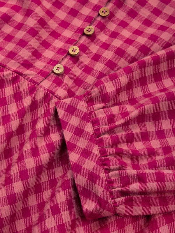 Kite Womens Organic Damson Check Worgret Flannel Blouse