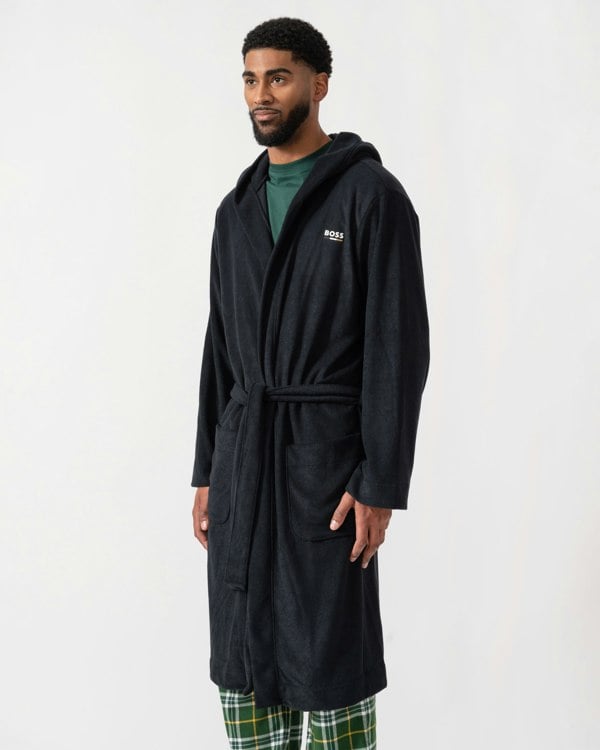 BOSS Orange Mens Cotton Terry Robe mid shot