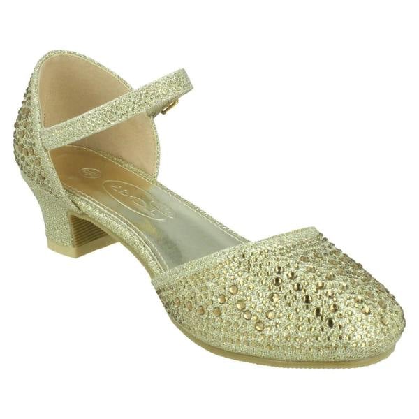 Spot On Girls Spot On Buckle Ankle Strap Glitter Shoes H3084