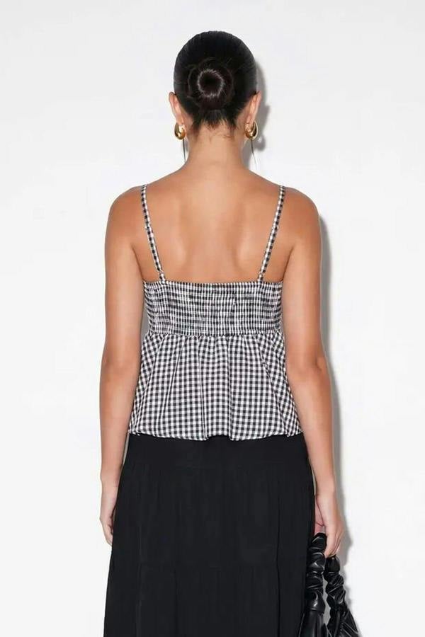 Bow Neck Strappy Woven Blouse