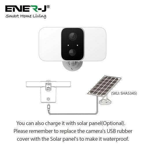 ENER-J Smart Wireless Twin Floodlight Outdoor Camera with Sensor, Alexa & Google Home Compatible, App & Voice Control
